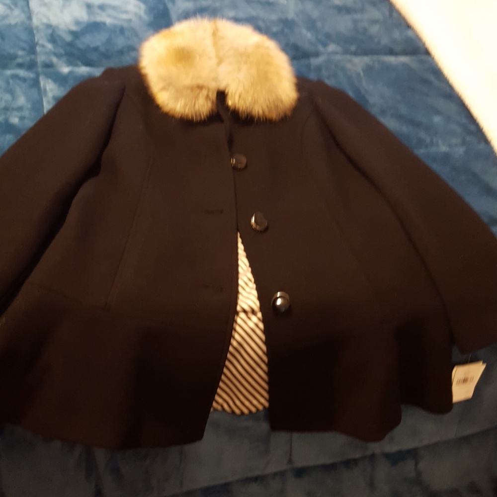 Fur collar coat